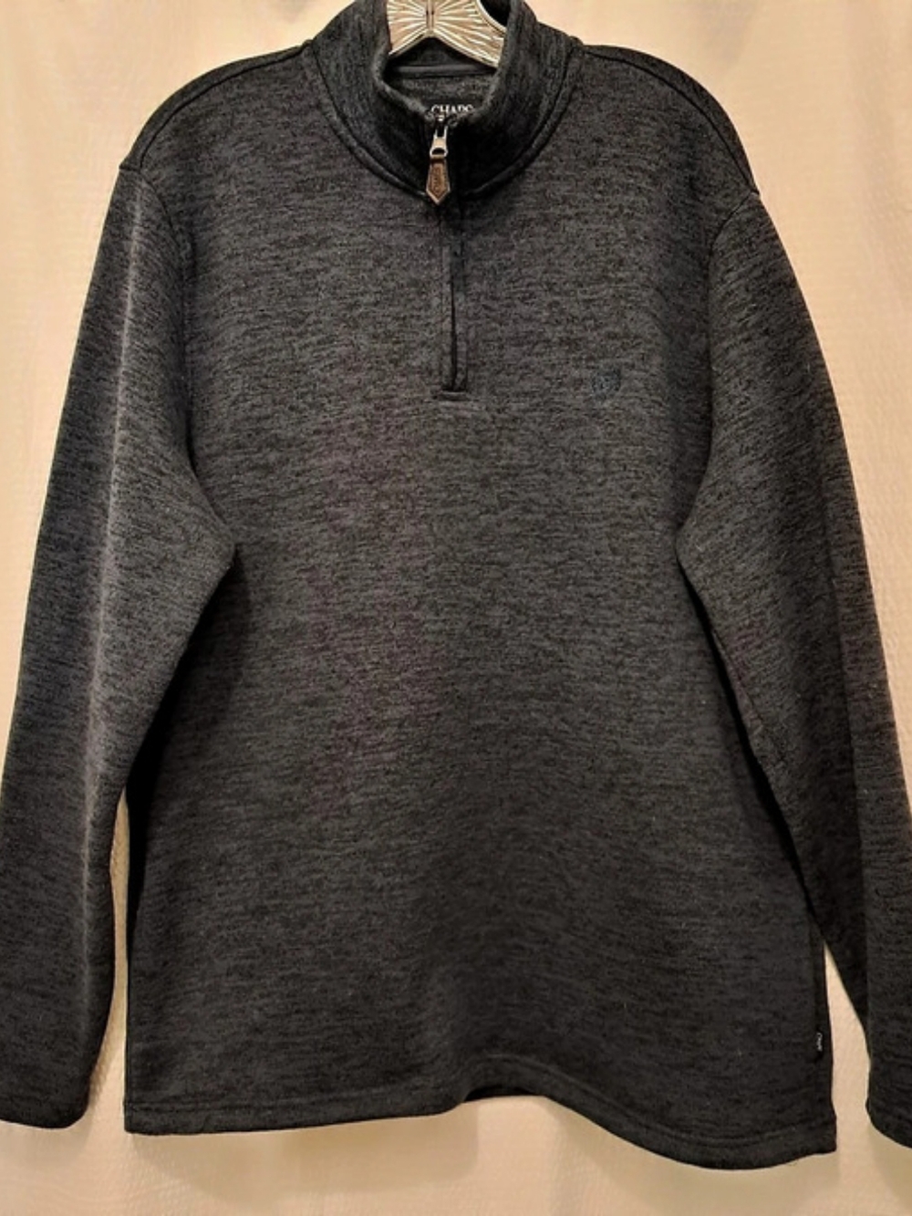 Chaps Men's Blue/Gray Half-Zip Sweater Size XL